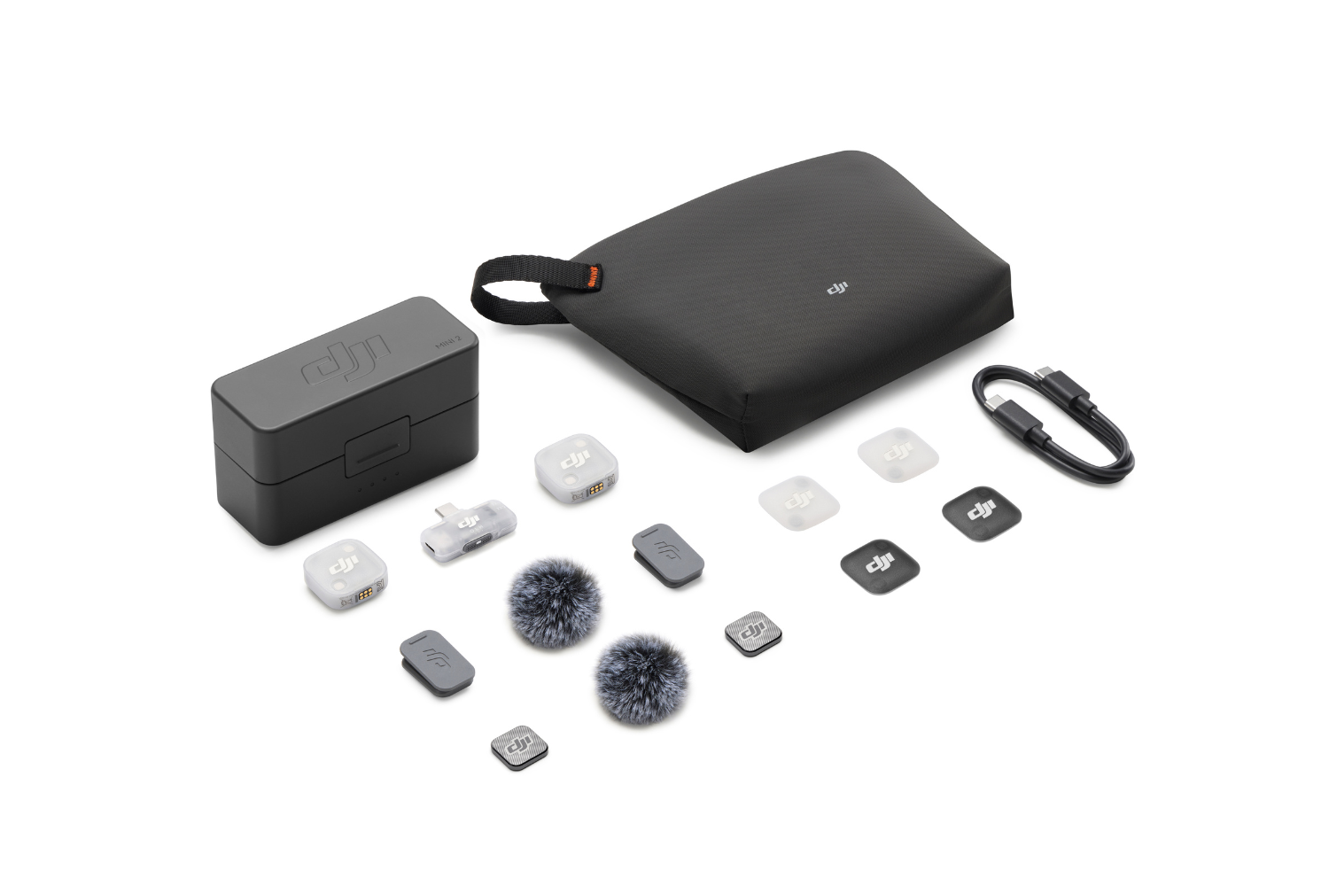 Micro thu âm DJI Mic Mini 2 (2 TX + 1 Mobile RX + Charging) 2 mic + 1 thu cho điện thoại + hộp sạc + phụ kiện
