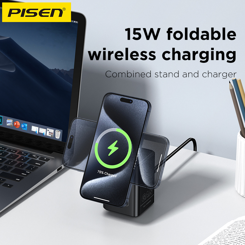 Đế Trạm sạc Pisen TP-C25 45W GaN Desktop Magstation sạc được laptop, macbook