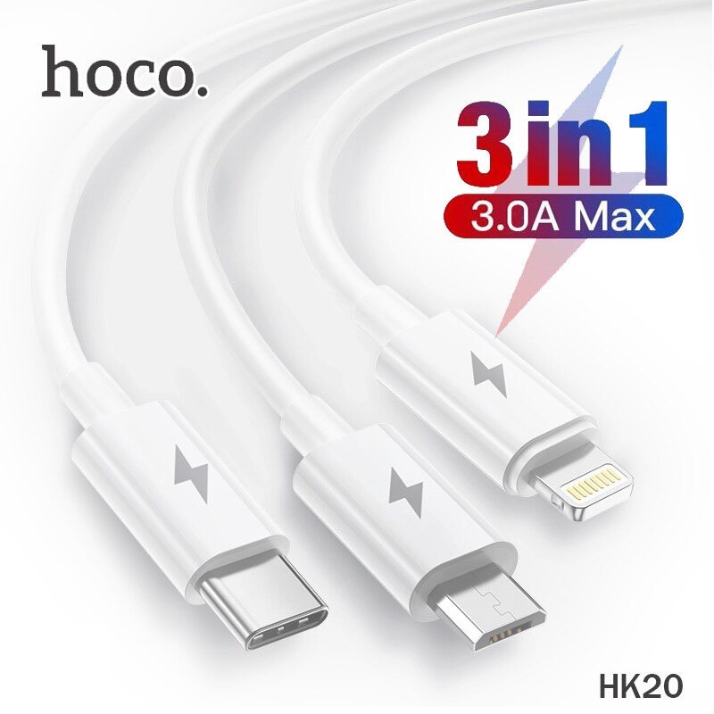 Cáp sạc 3 đầu HOCO hk20
