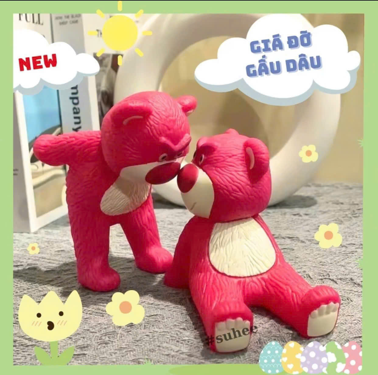 Kệ điện thoại gấu dâu