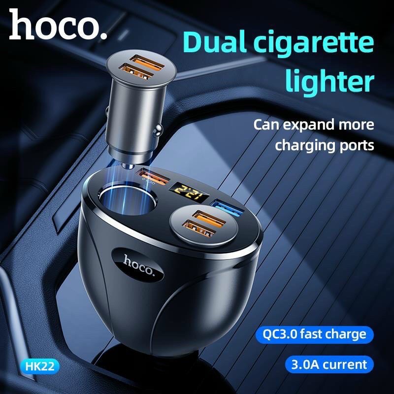 Tẩu sạc xe hơi Hoco HK22 chính hãng