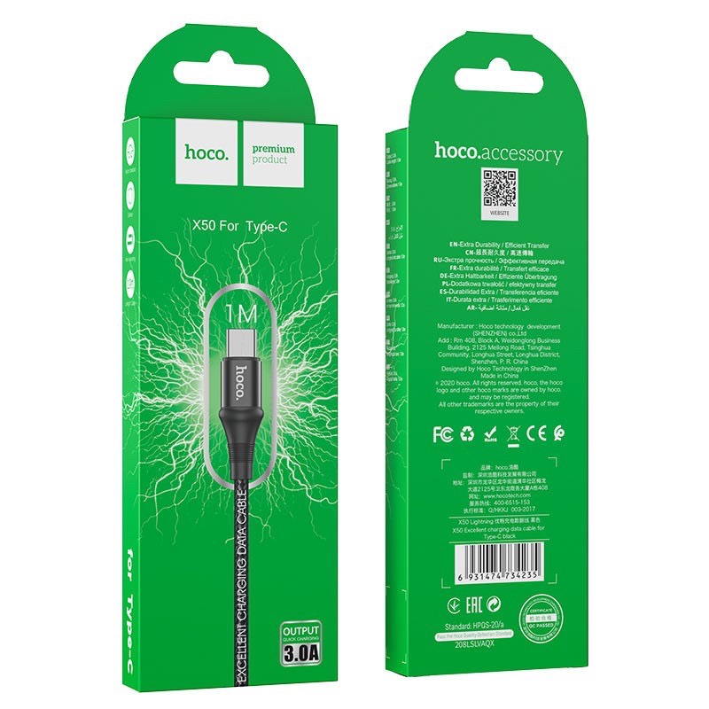 Cáp sạc Usb-Lighting Hoco X50