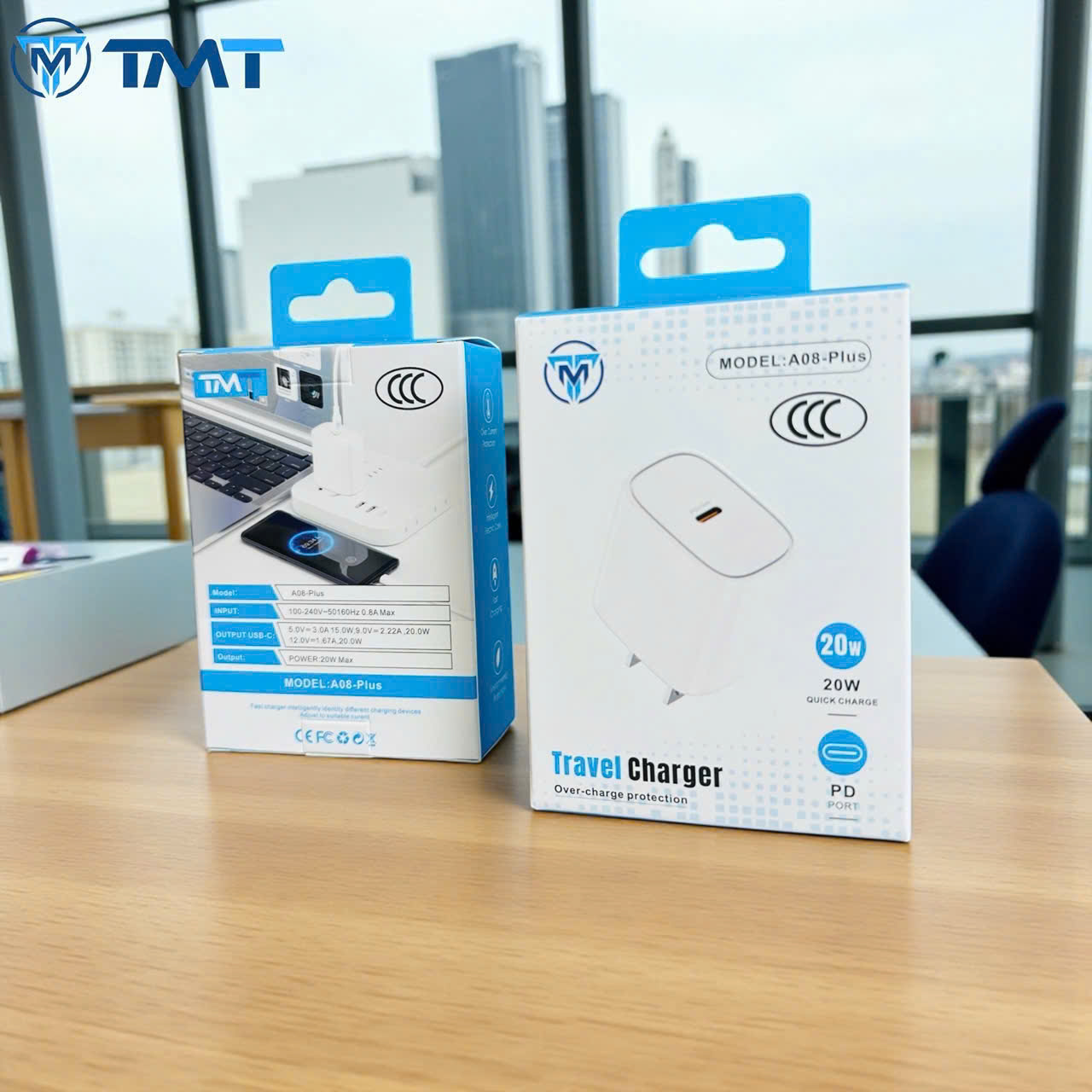 Cốc sạc TypeC TMT A08 20w ra typeC - sạc nhà máy 120k - Ra TypeC