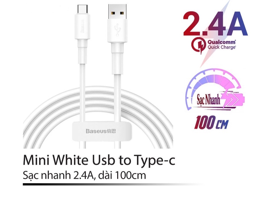 Cáp sạc Usb-Lighting Baseus Mini/Simple Wisdom