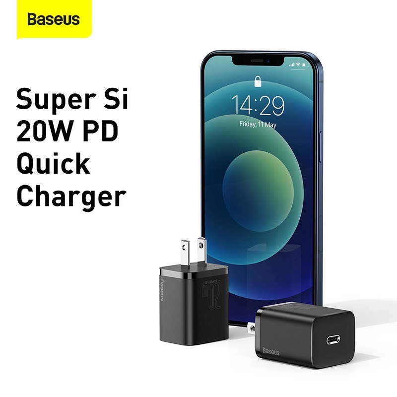 Bộ sạc TypeC-Lighting nhanh nhanh 20W Baseus Super Si Quick Charger