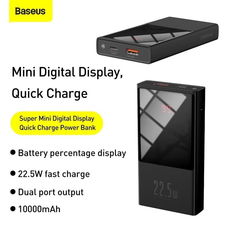 Sạc dự phòng Baseus Super mini digital 22,5w
