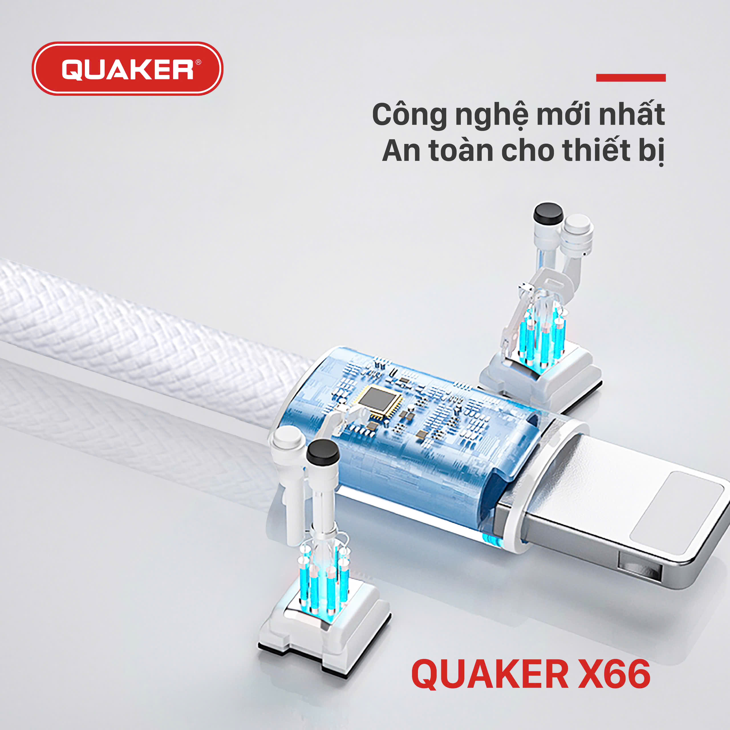 Cáp sạc TypeC-Lighting 20w dây dù Quaker X68, X66