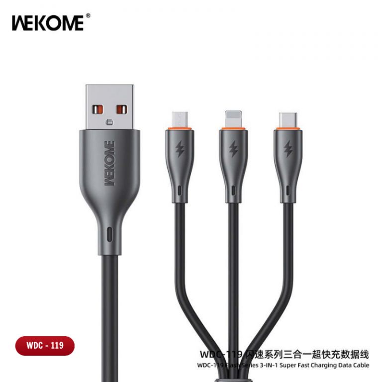 Cáp sạc 3 đầu Wekome WDC 119 màu inbox