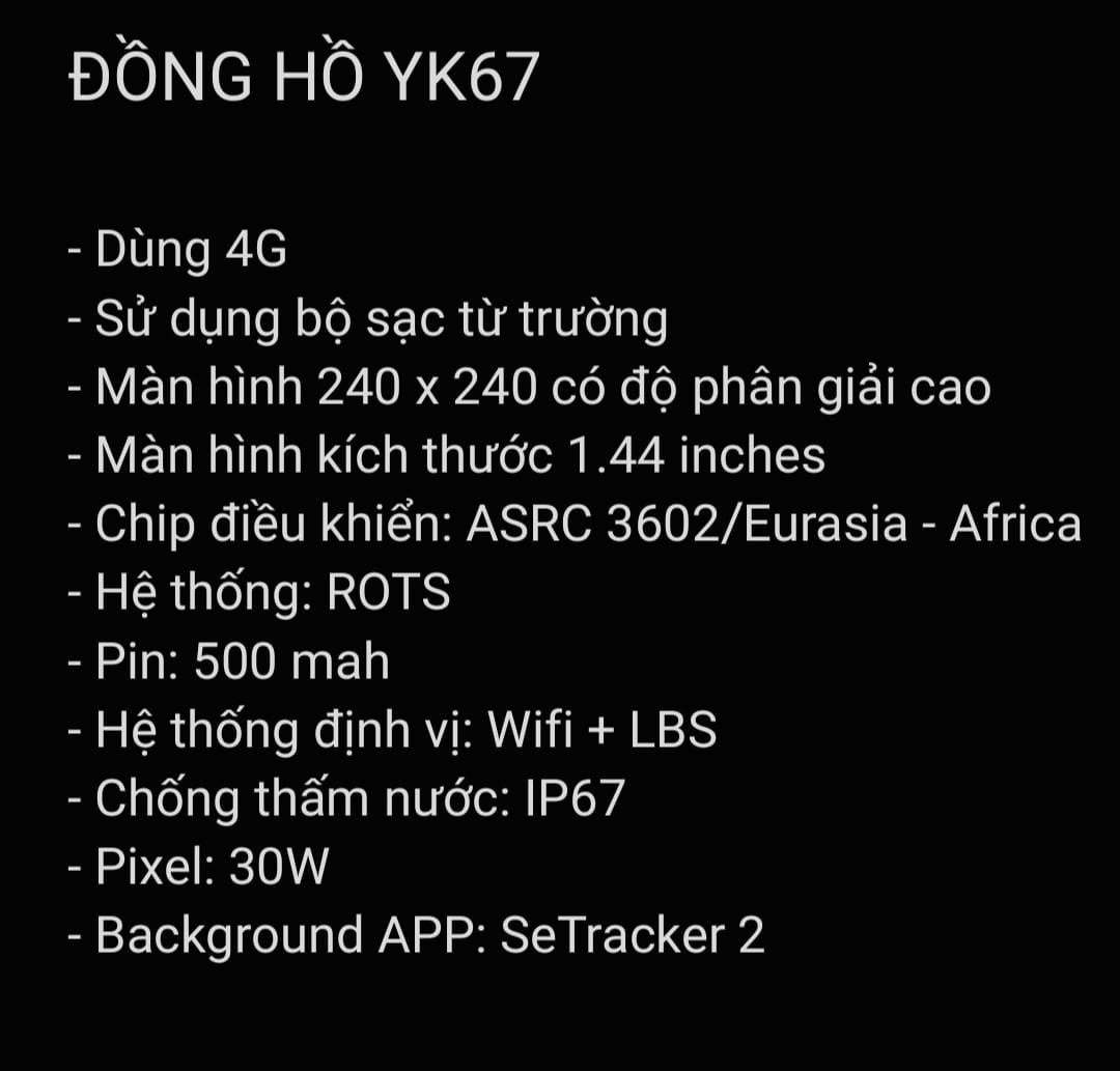 Đồng hồ định vị trẻ em YK67 4G video call