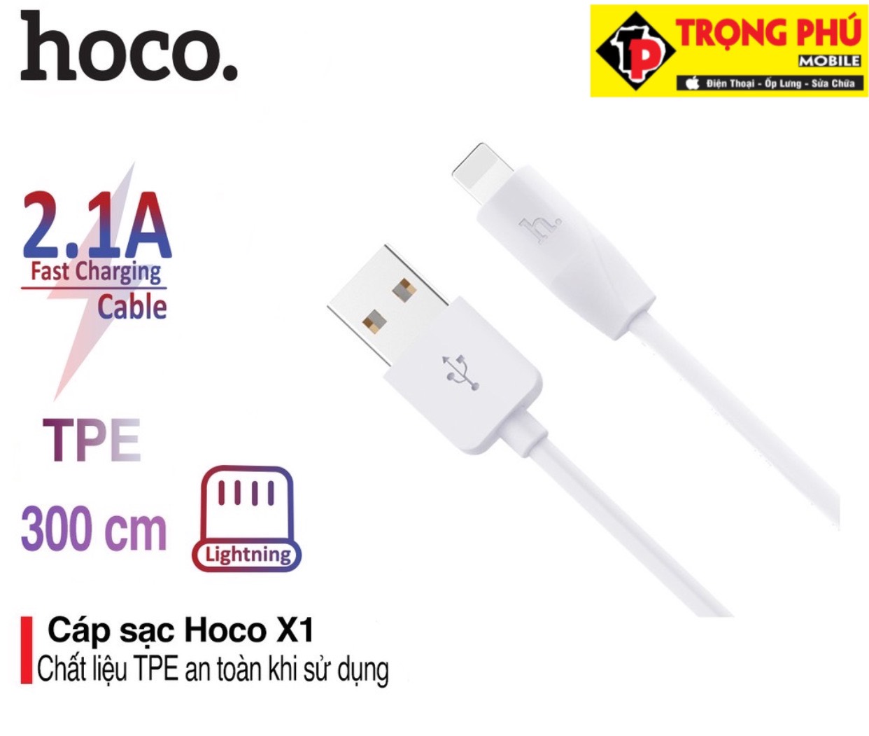Cáp sạc Usb-Lighting HOCO X1 Lighting