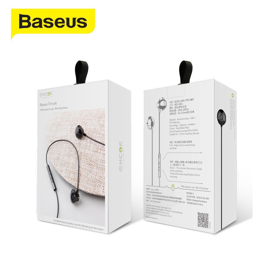 Tai nghe dây Đầu tròn Baseus Encok H06