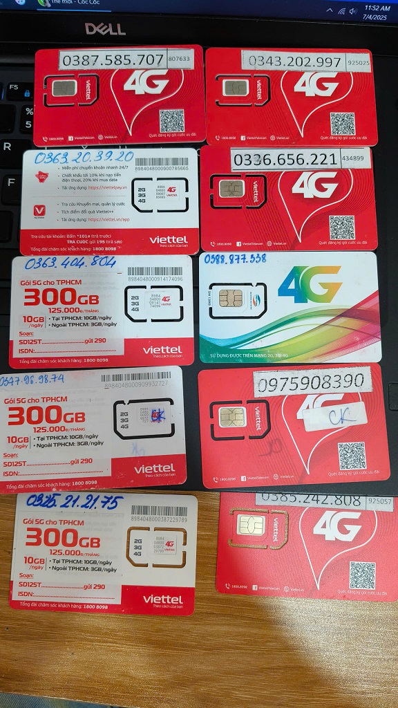 Sim viettel số đẹp 590k