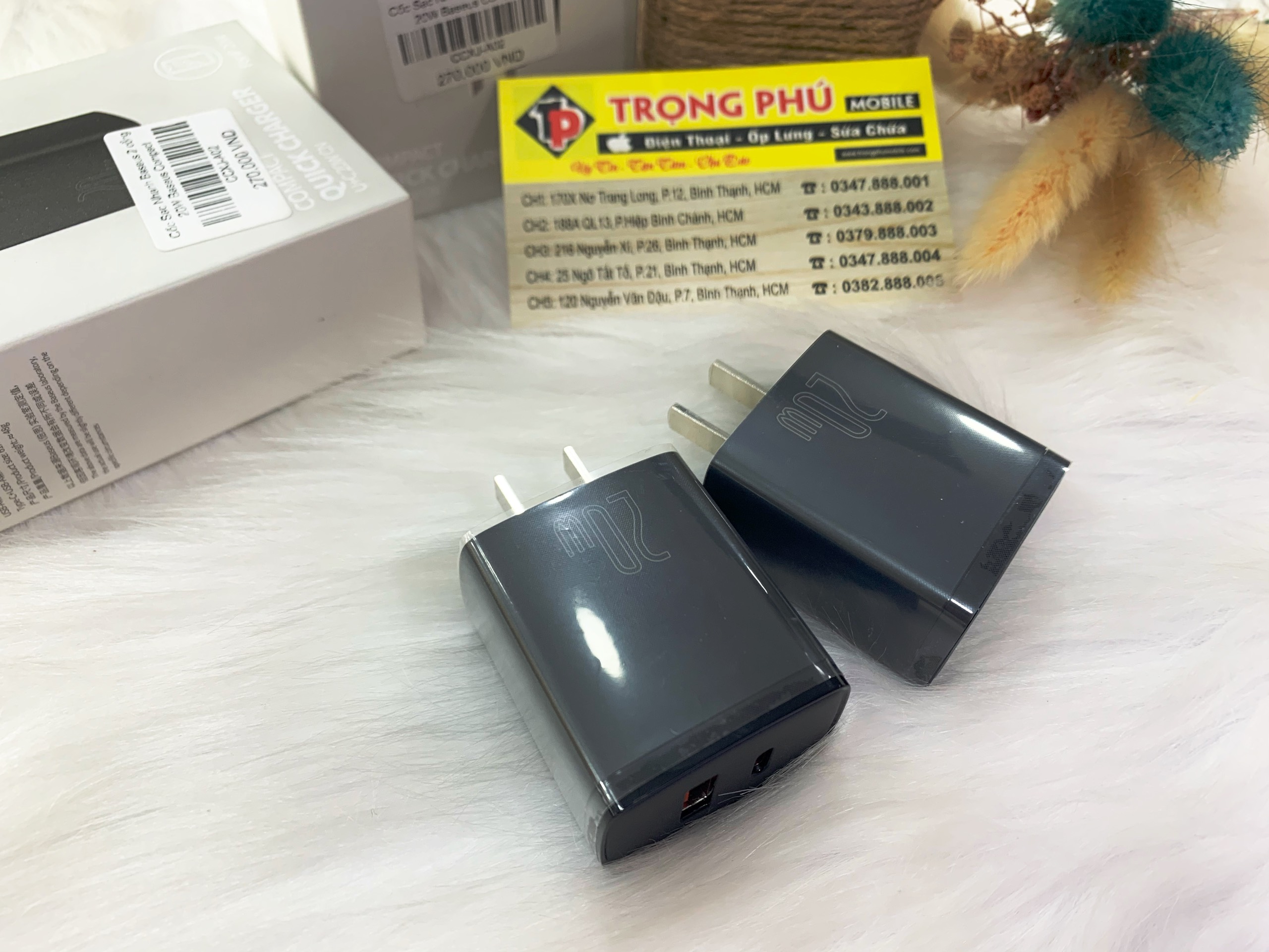 Cốc sạc TypeC Nhanh Baseus 2 cổng 20W Baseus Compact