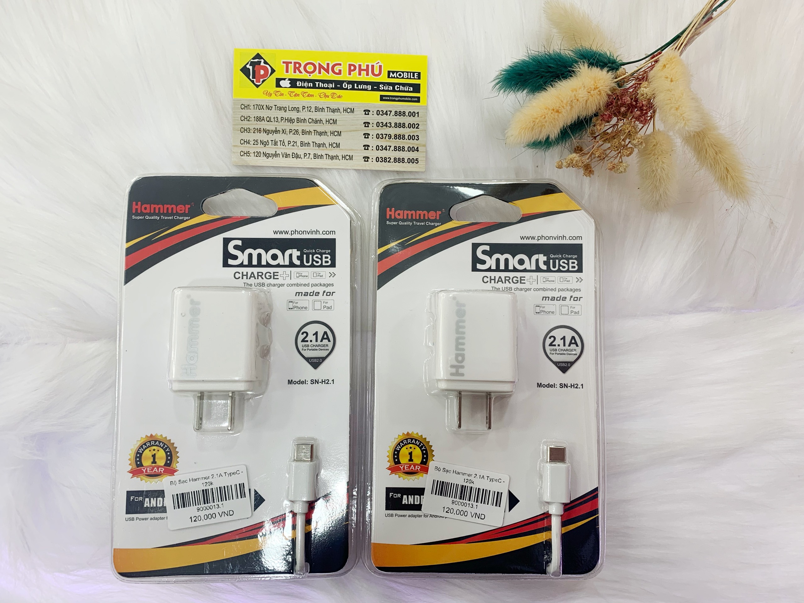 Bộ sạc Usb-TypeC  Hammer 2.1A
