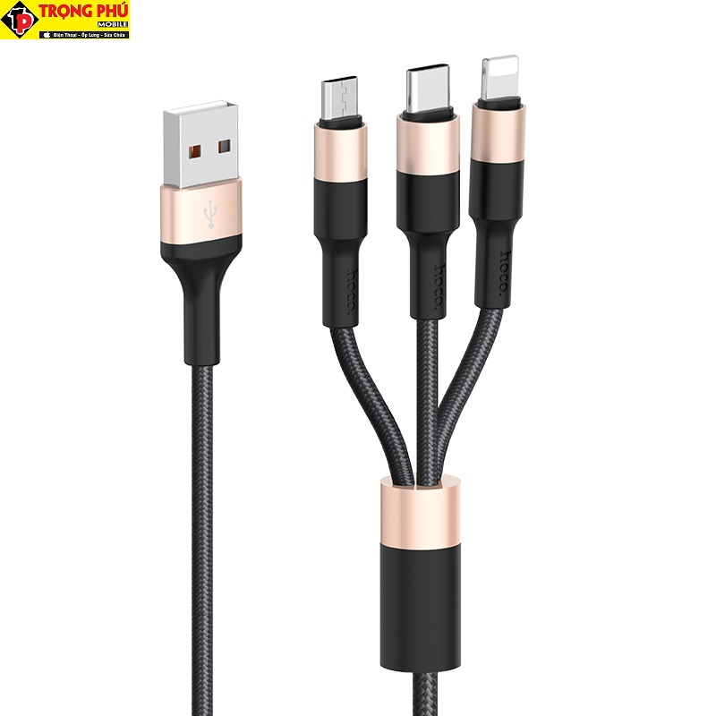 Cáp sạc 3 đầu Hoco X26 3in1 3 đầu sạc