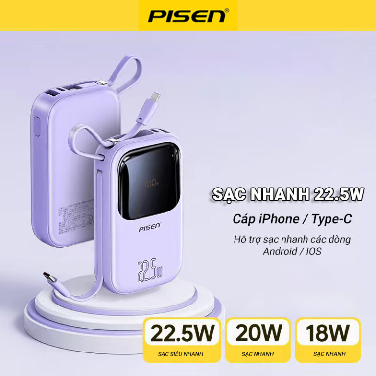 Sạc dự phòng Pisen TP-D088 PISEN POWERLink 22.5W 20000 (2dây C+L)