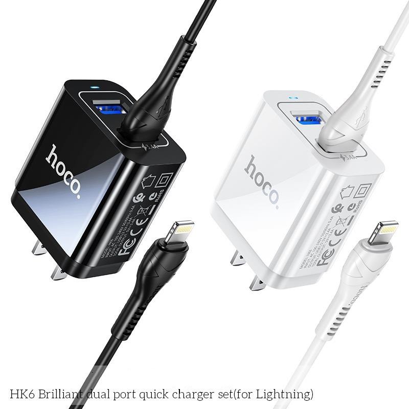 Cốc sạc usb Hoco HK6 2 cổng