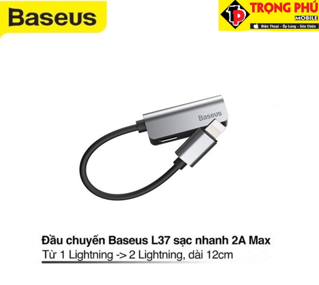 Cáp chuyển Baseus L37 lighting to 2  lighting