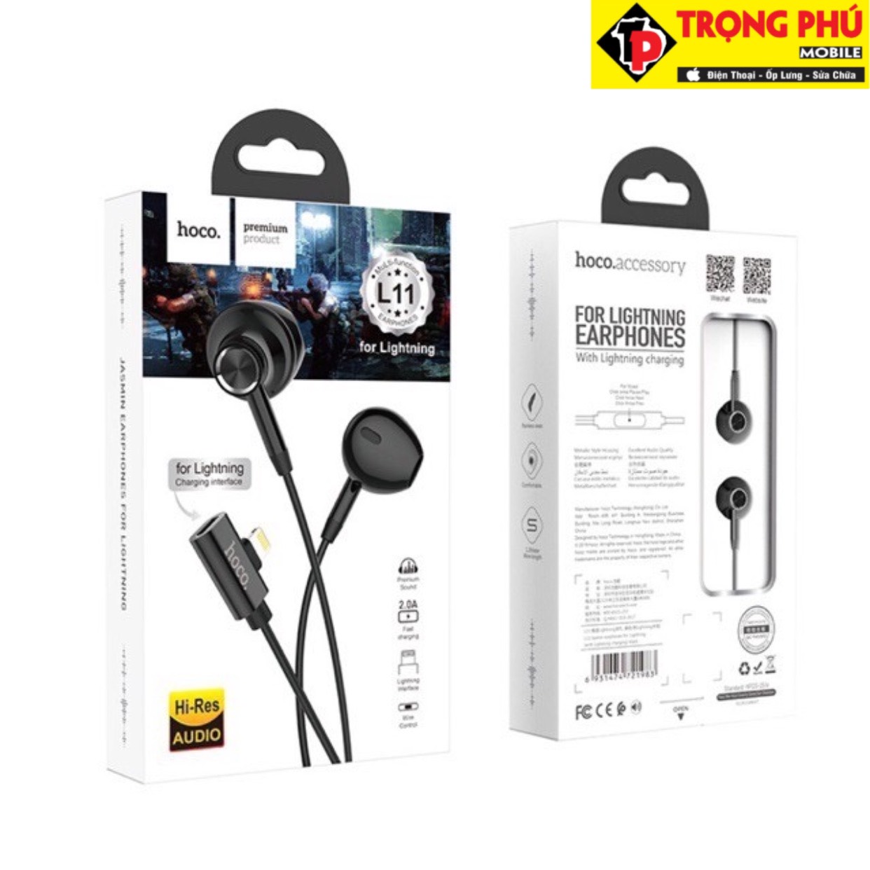 Tai nghe dây Đầu tròn Hoco L11