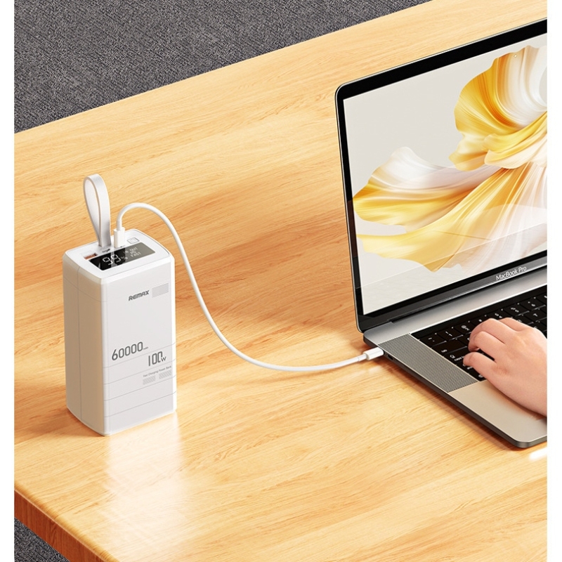 Sạc dự phòng Nhanh 100W Remax RPP-650 60.000mAh. Sạc Laptop, Macbook 20V