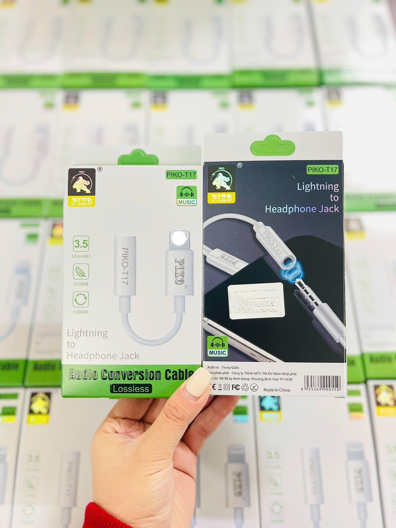 Cáp chuyển Piko T17 Lighting ra cắm tròn 3.5
