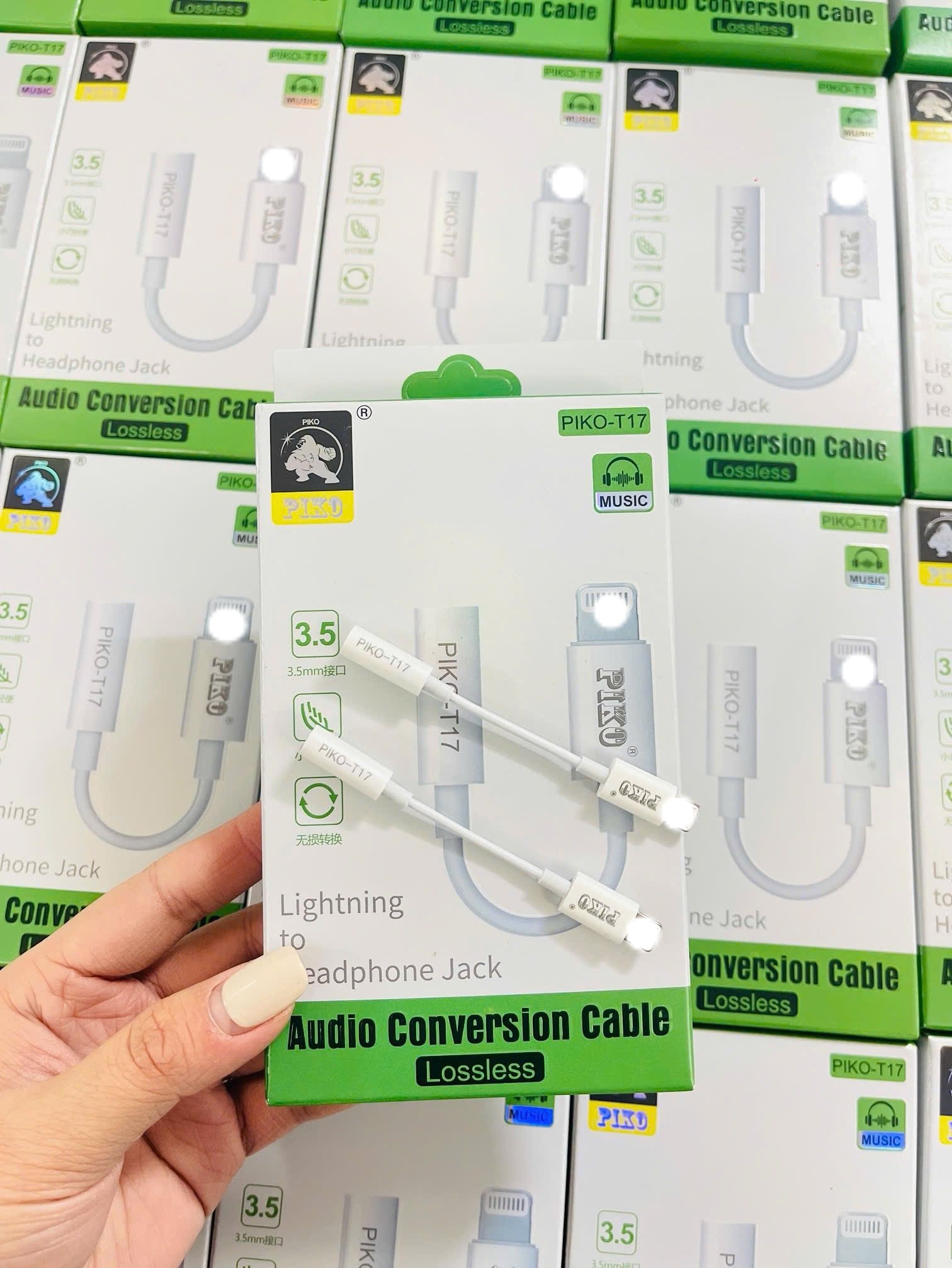 Cáp chuyển Piko T17 Lighting ra cắm tròn 3.5