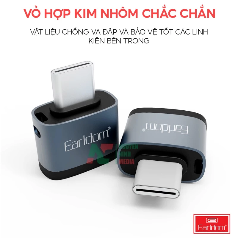 Đầu chuyển Earldom OT62 typeC đực ra cắm usb Micro cái