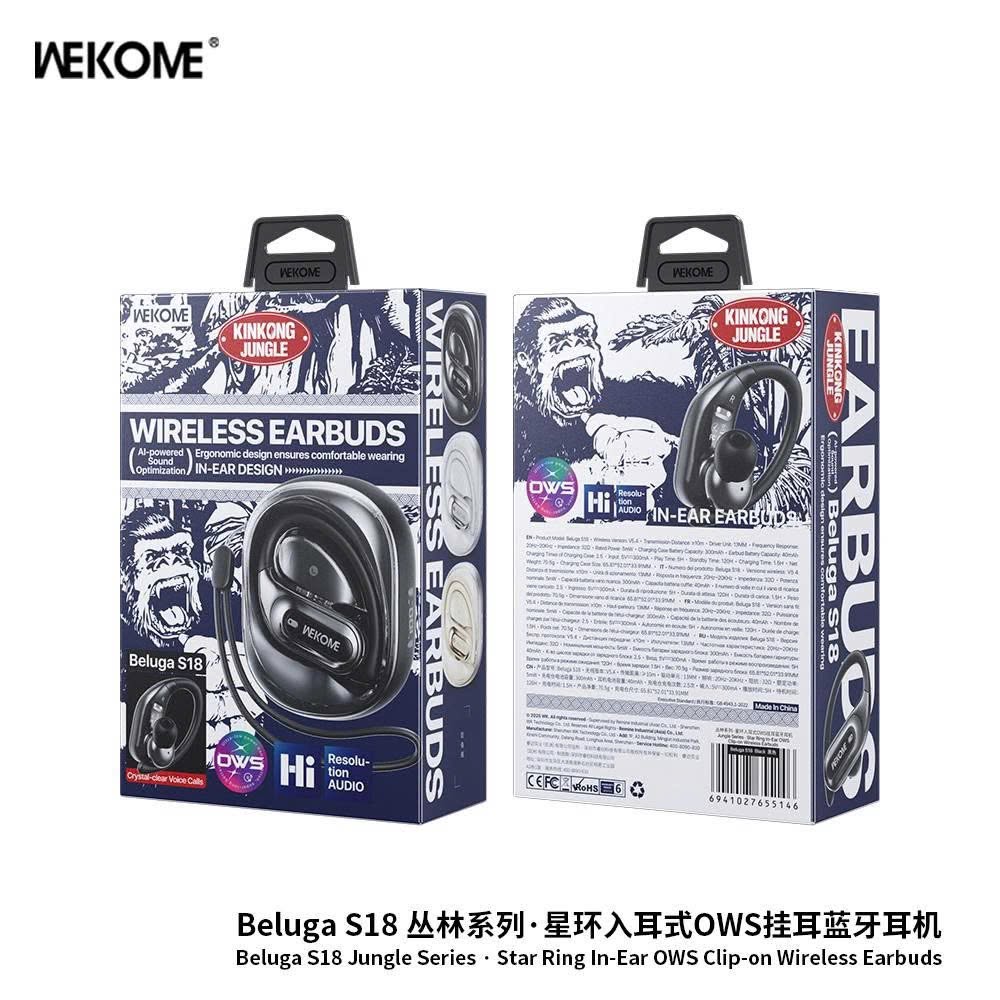 Tai nghe Bluetooth Wekome Beluga S18 móc tai thể thao 1 tai