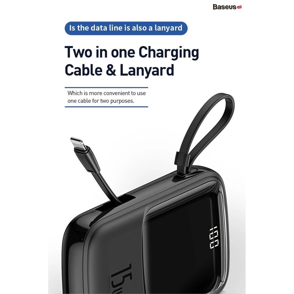 Sạc dự phòng Baseus Qpow 15W 3A 10000mAh