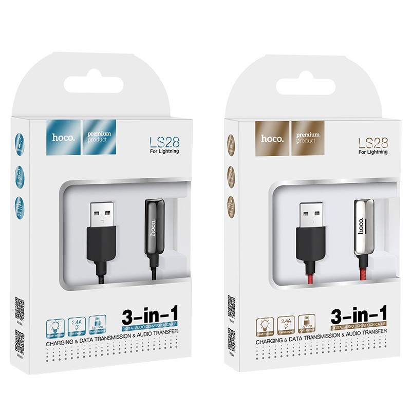 Cáp chuyển đổi chia 2 đầu  Hoco LS28-ls29