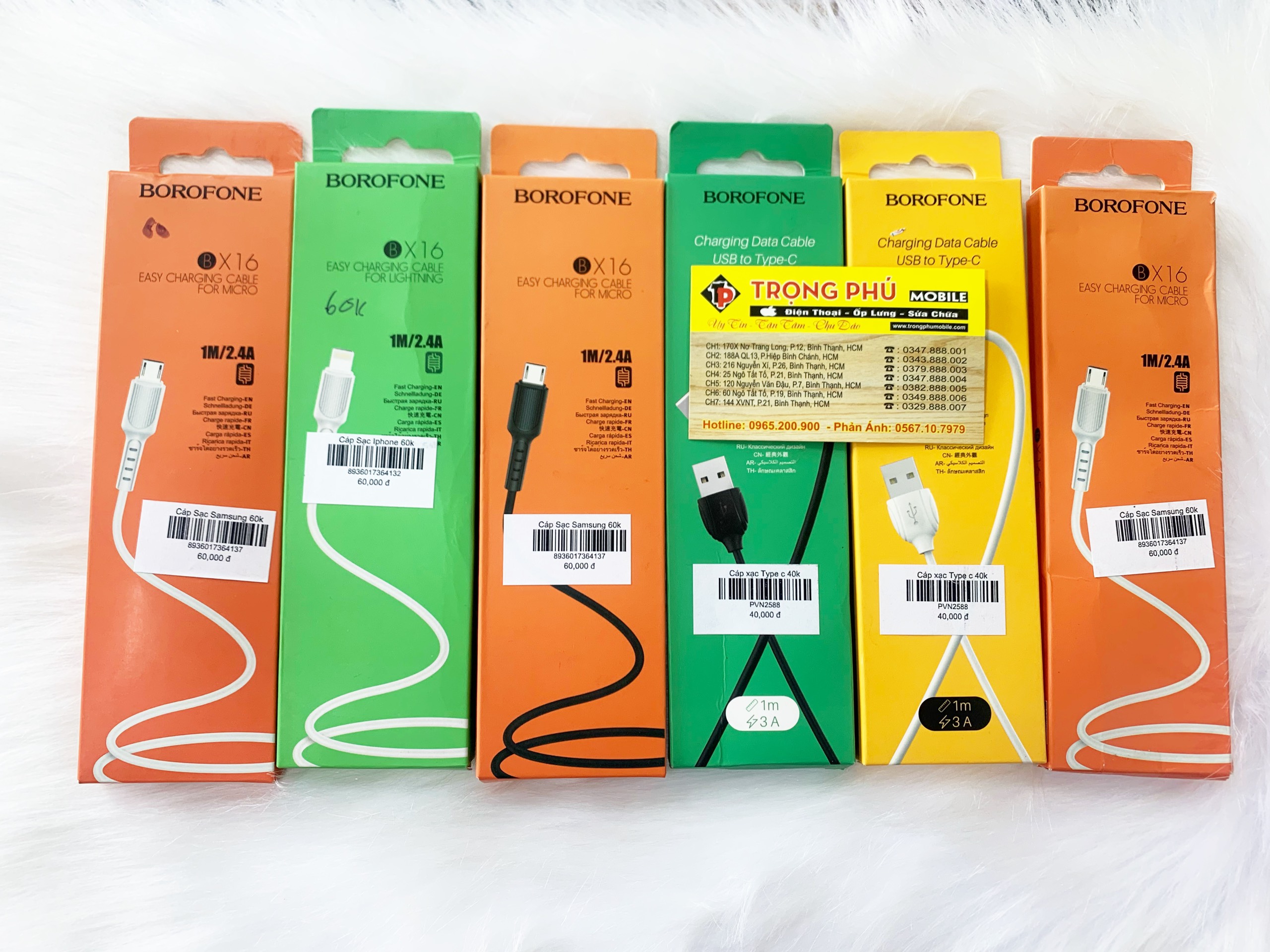 Cáp sạc Usb-Lighting Borofone BX16