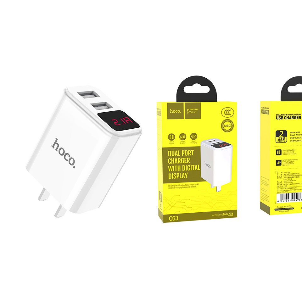 Cốc sạc usb hoco c63/c63a