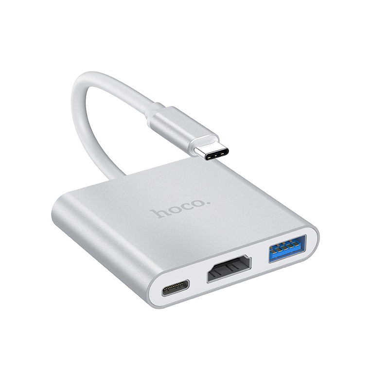 Cáp chuyển OTG Hoco HB14 TypeC ra HDMI + TypeC +USB
