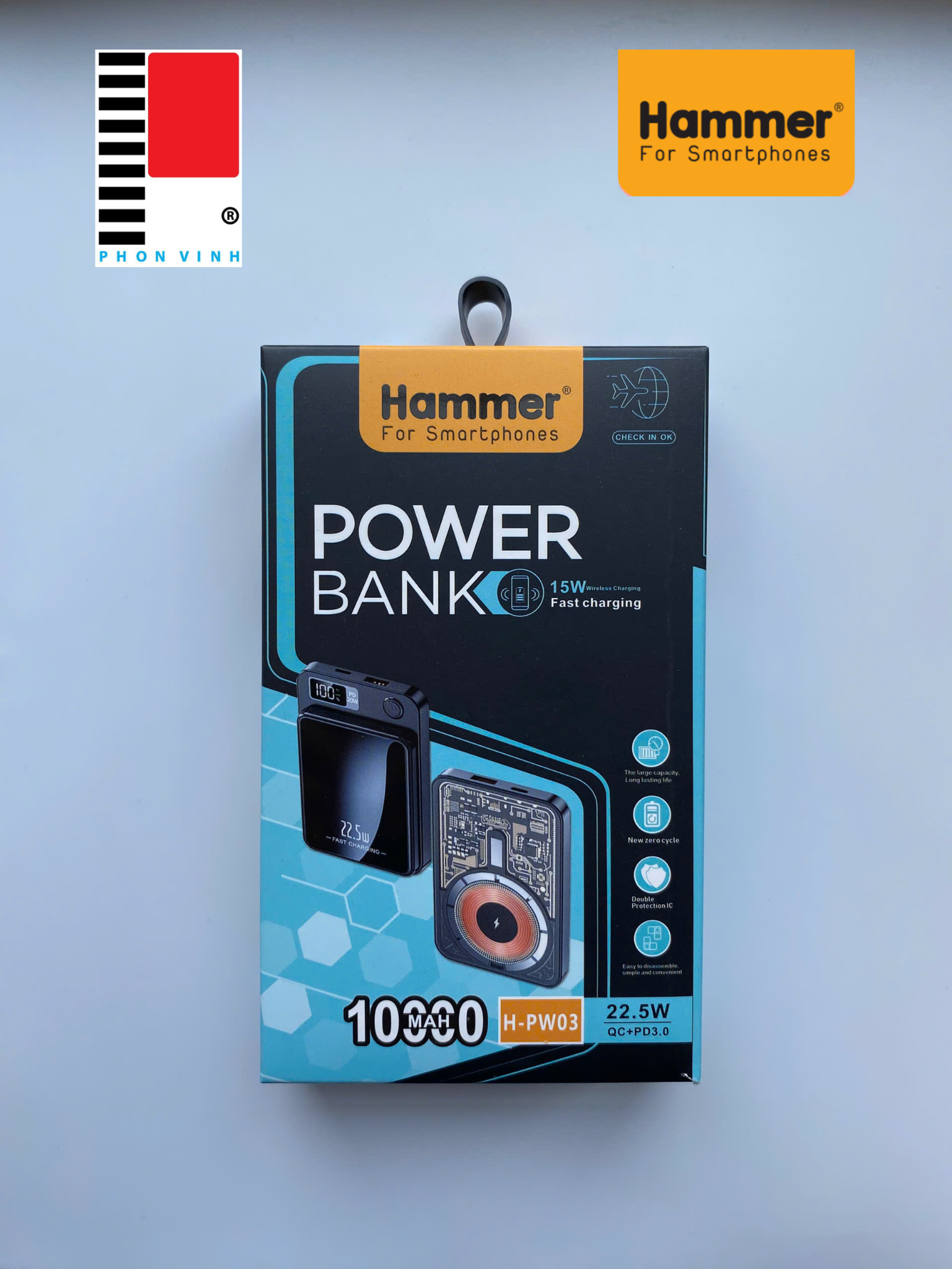 Sạc dự phòng Hammer H-PW03 10.000 hít