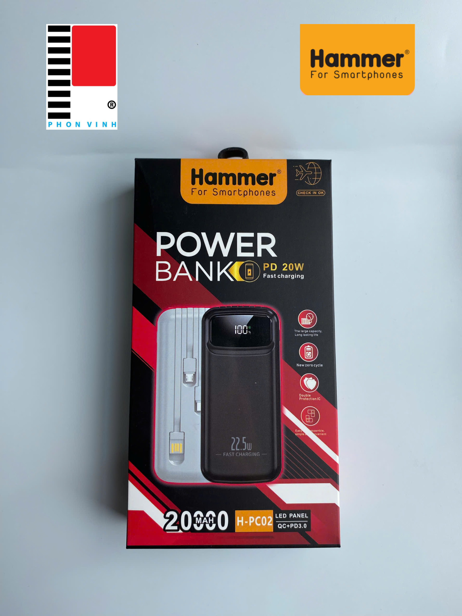 Sạc dự phòng Hammer H-PC02 20.000