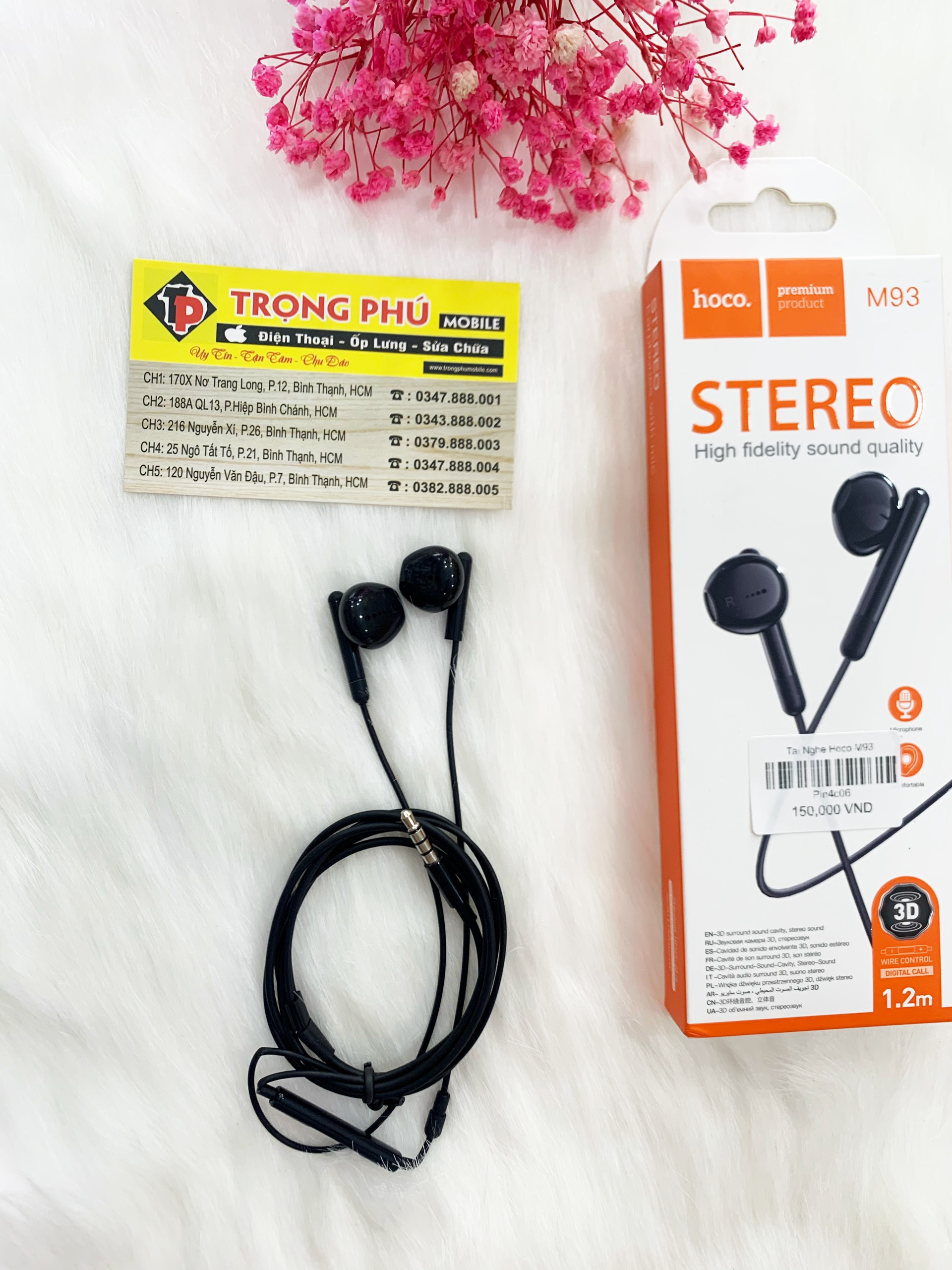 Tai nghe dây Đầu tròn Hoco M93 Xịn