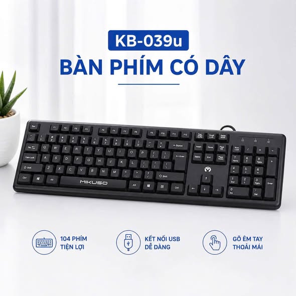 BÀN PHÍM MÁY TÍNH KB-039U đen