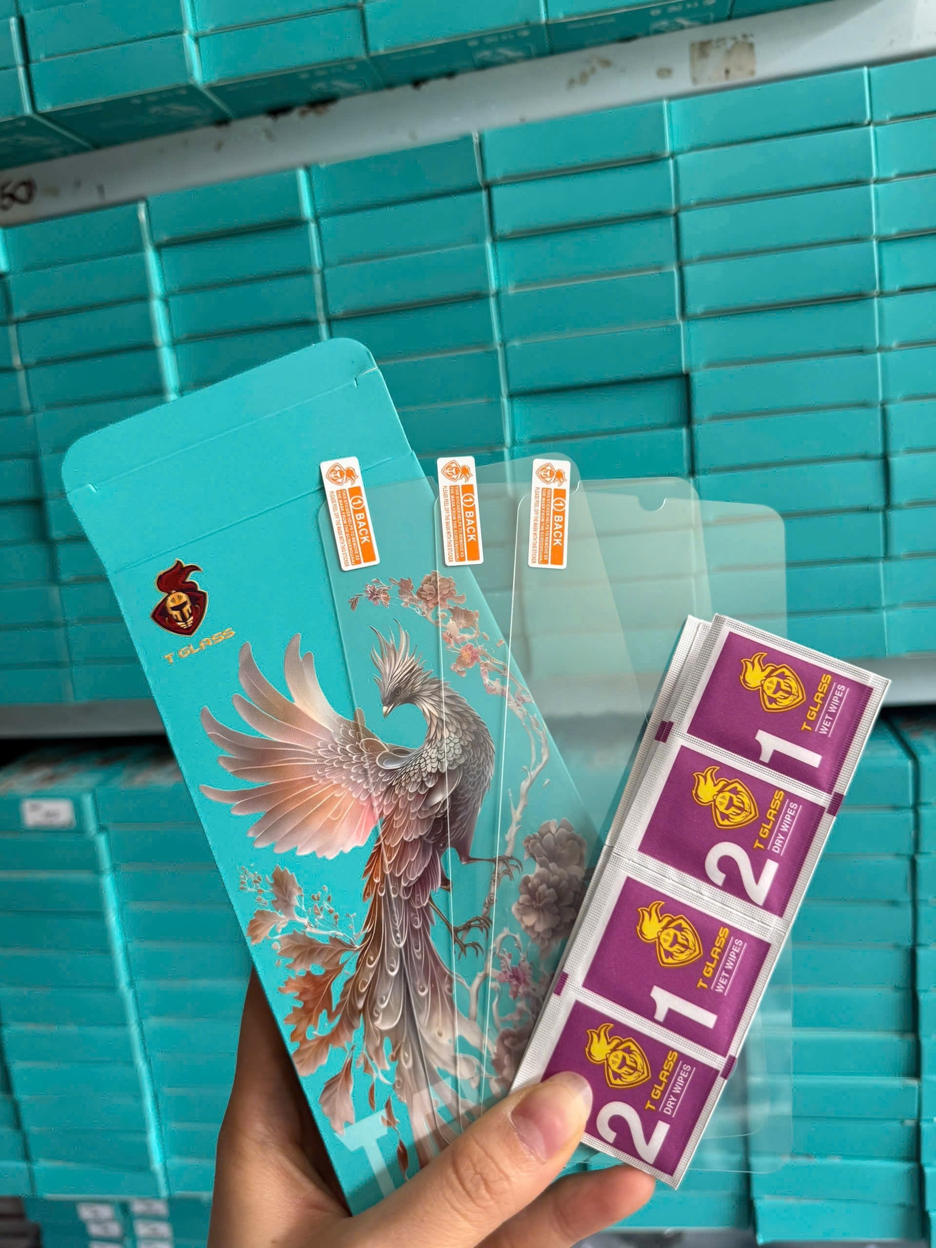 Cường lực iPhone Xr/11 10k ko full phượng hoàng xanh
