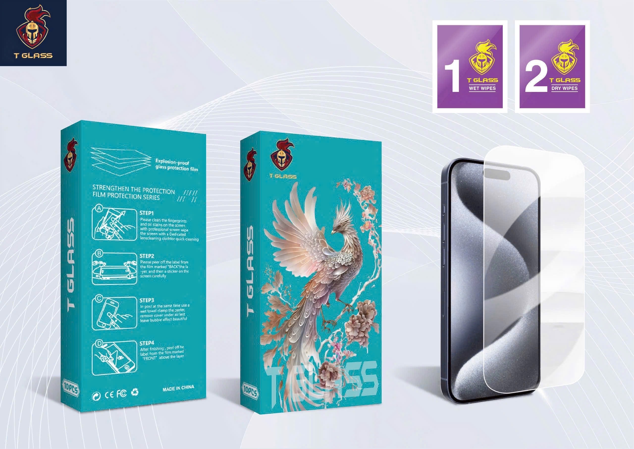 Cường lực iPhone Xr,11 10k ko full phượng hoàng xanh