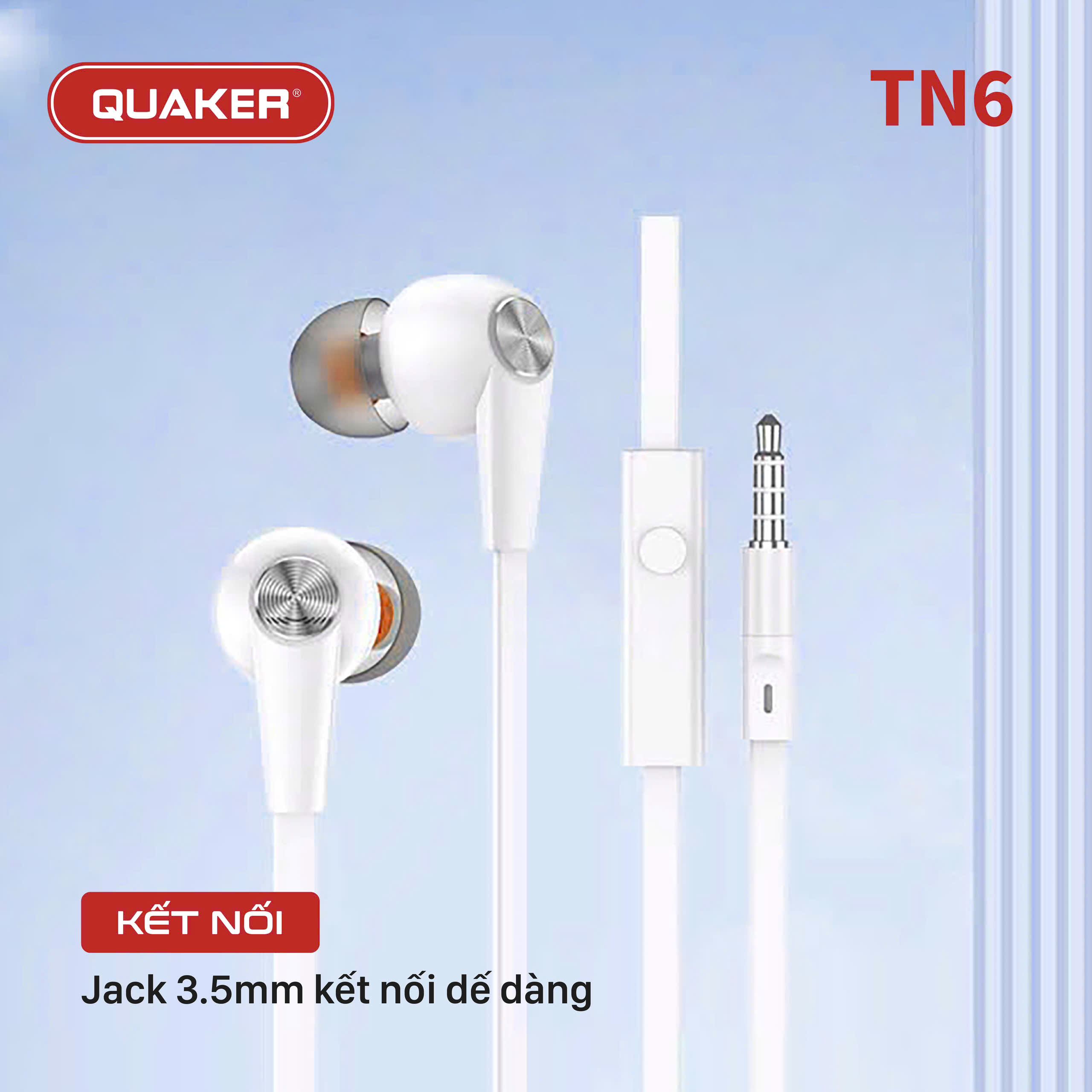 Tai nghe dây đầu tròn Quaker TN6