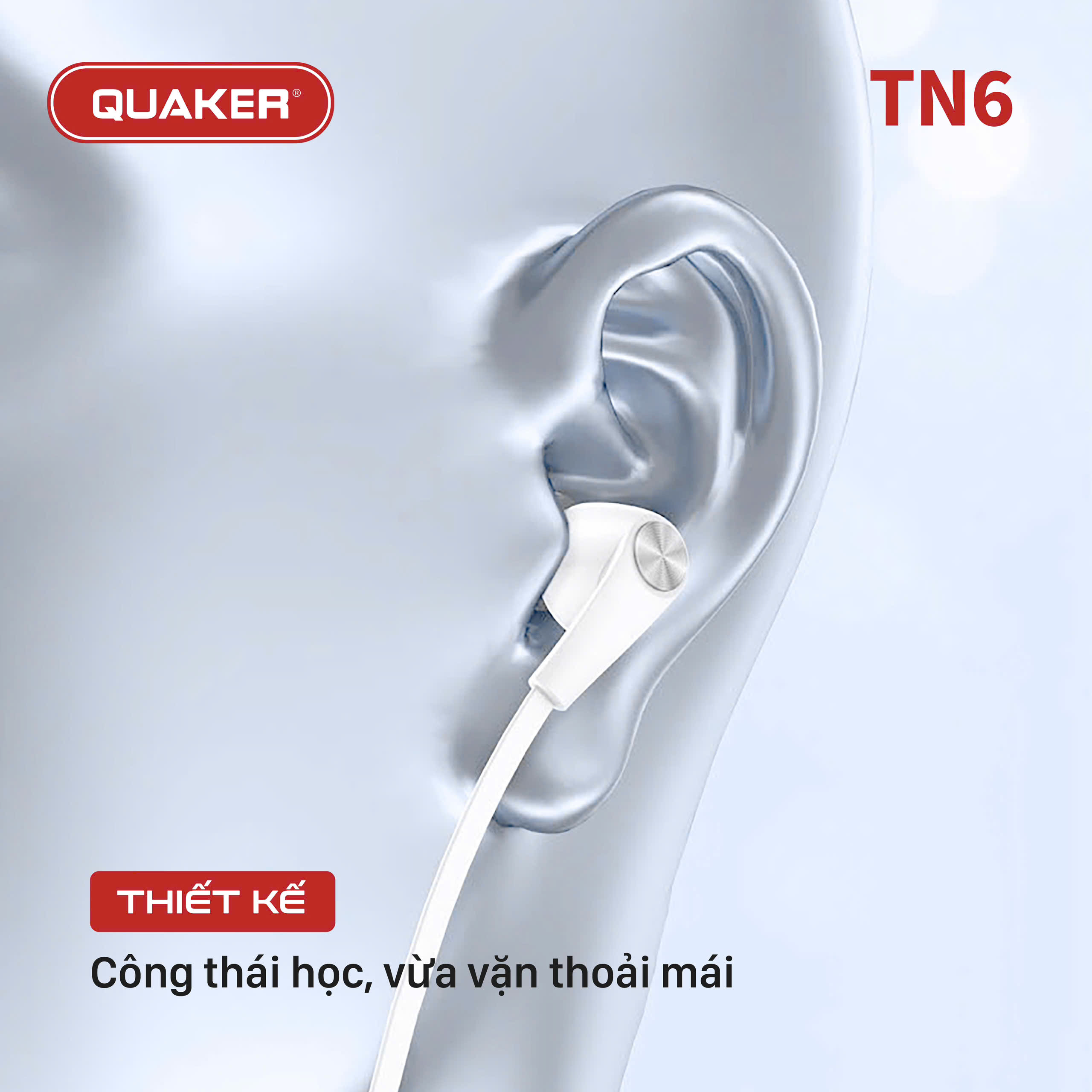 Tai nghe dây đầu tròn Quaker TN6