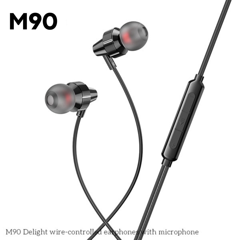 Tai nghe dây Đầu tròn nhét tai mềm HOCO M90