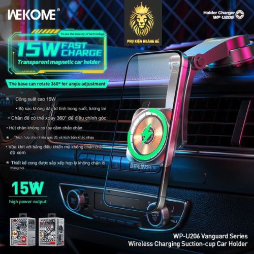 Kệ ô tô đỡ điện thoại Wekome WA-U206 sạc không dây