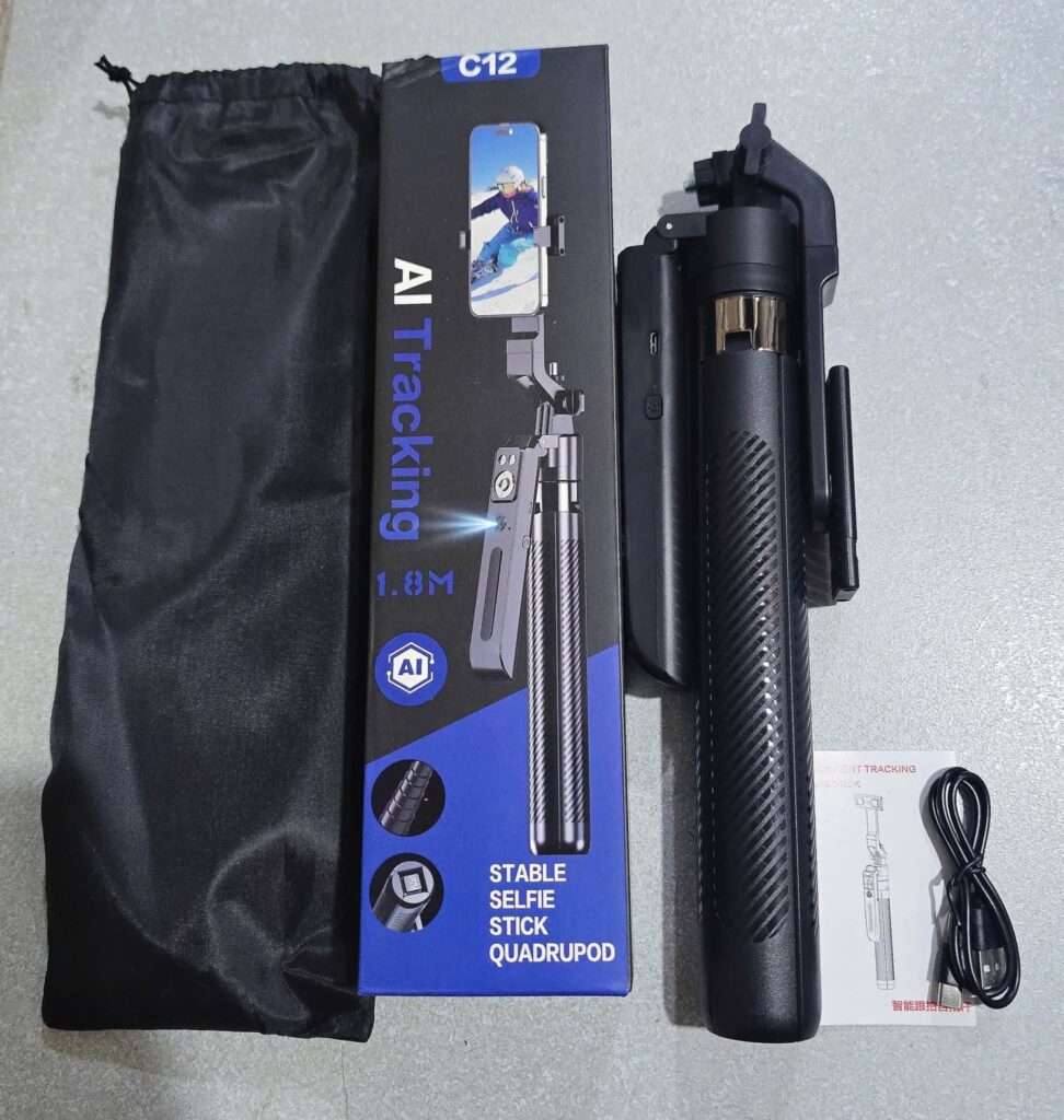 Gậy Gimbal Chụp Hình Nhận Diện Chuyển Động Tích Hợp AI C12.