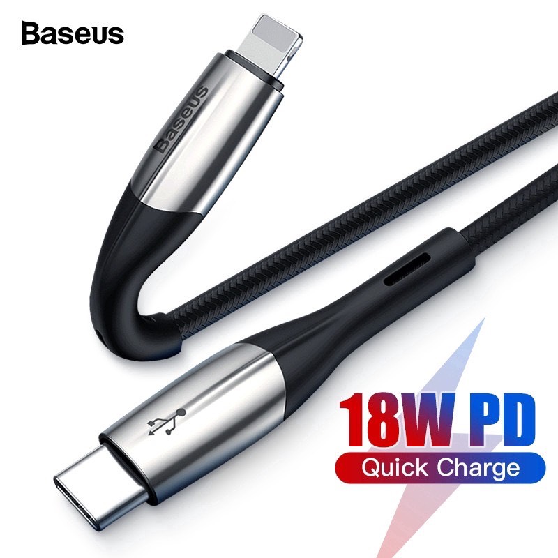 Cáp sạc TypeC-Lighting 11/12 20W Baseus Horizontal