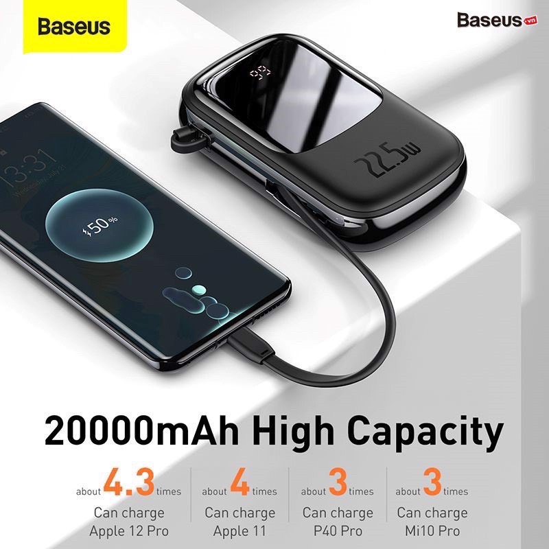 Sạc dự phòng Baseus QPOW 20W 20000mAh
