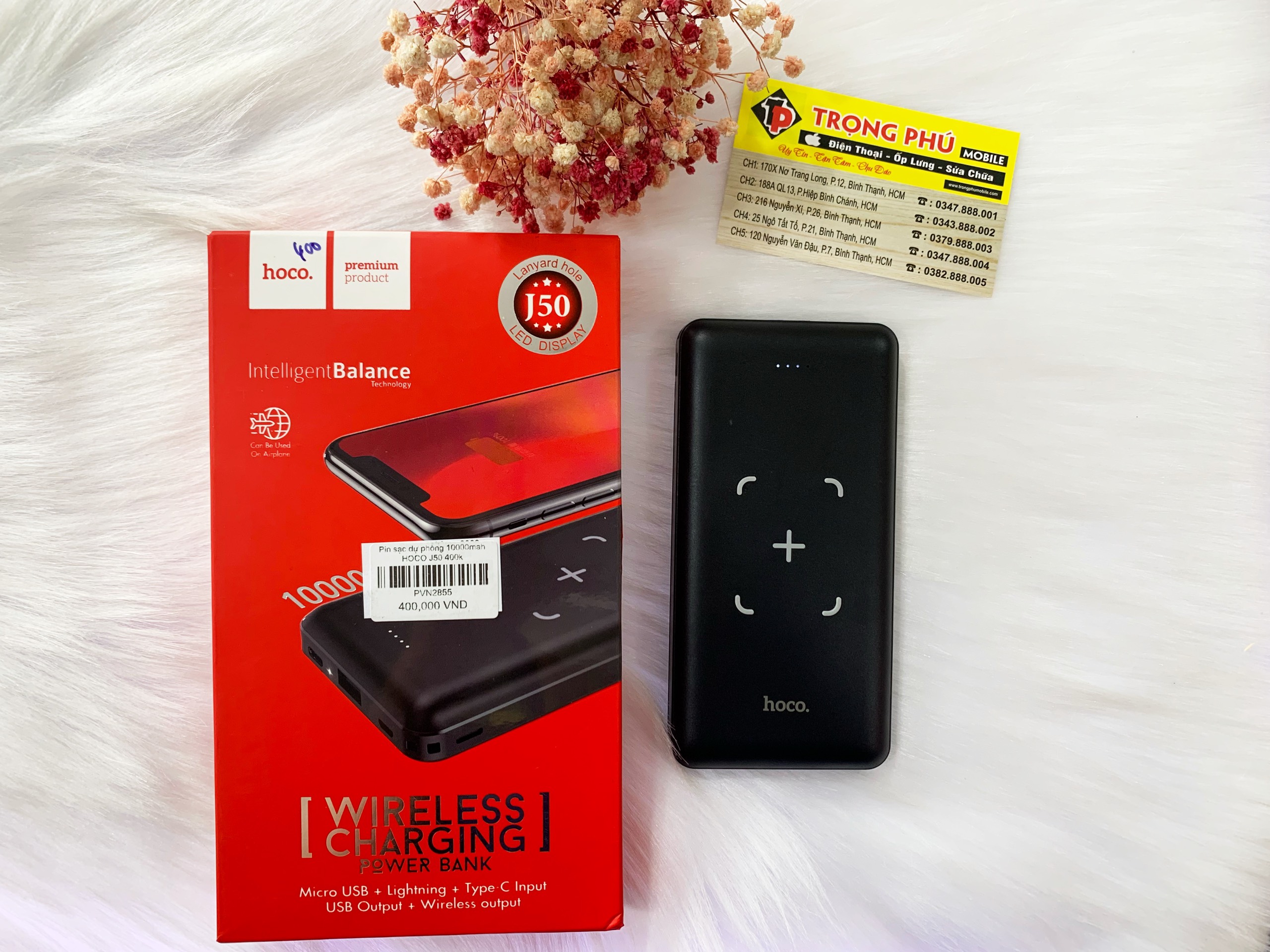Sạc dự phòng 10000mah HOCO J50 - sạc không dây