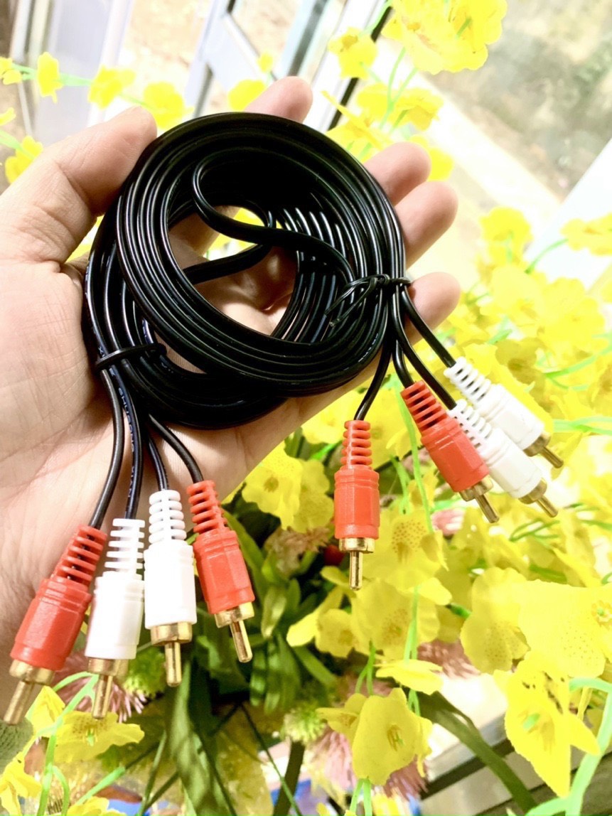 Cáp loa AV 2 ra 2 đầu bông sen Arigato 1,8m