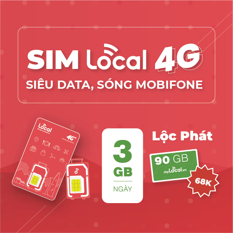 Sim Local 4G mobile A68 3G/ngày, tháng 68k
