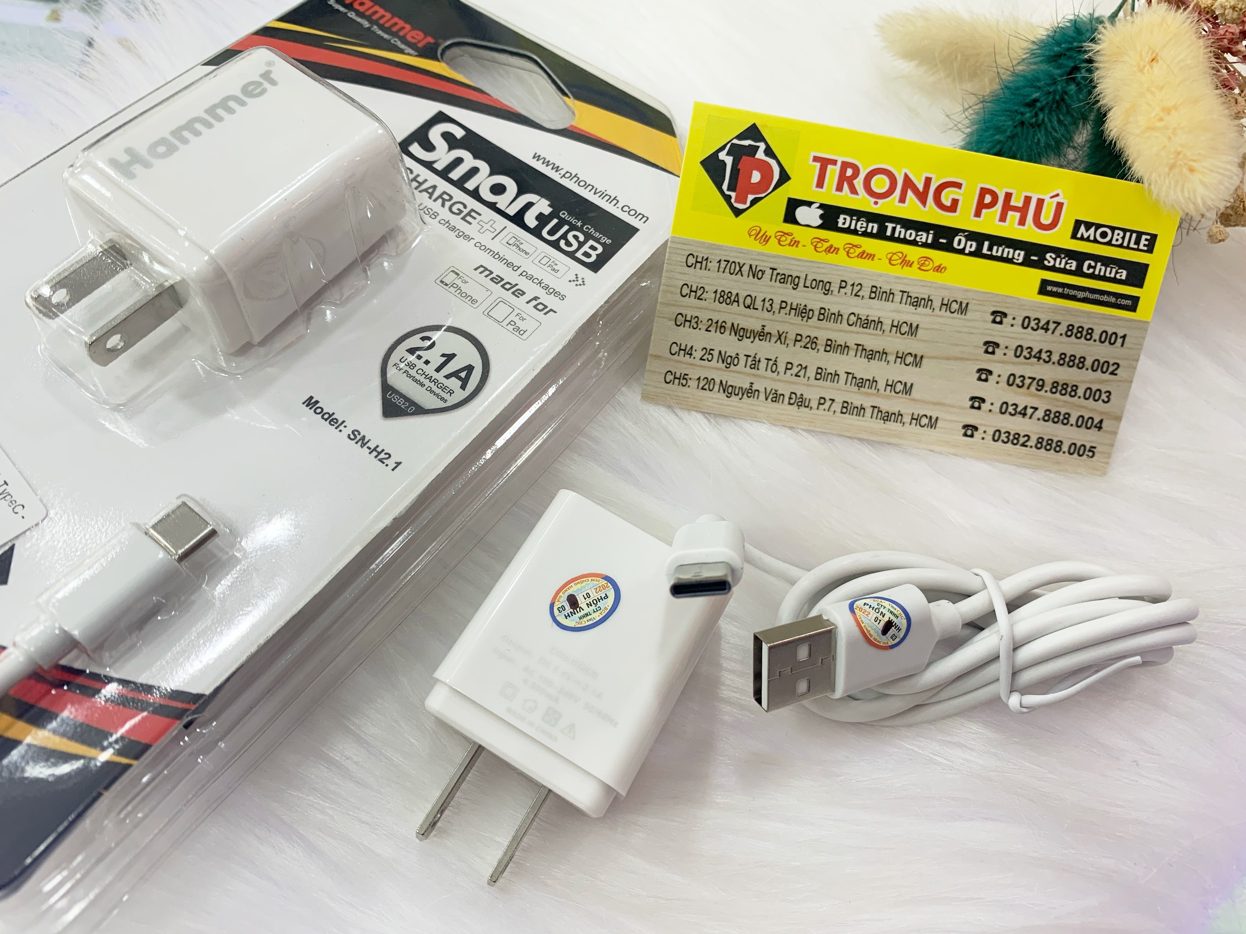 Bộ sạc Usb-TypeC  Hammer 2.1A